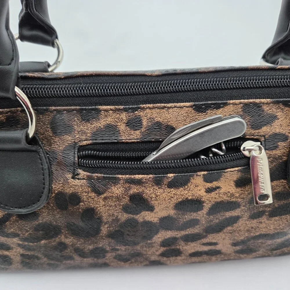 Primeware Leopard Print Insulated Wine Tote Clutch
